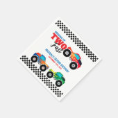 Zwei schnelle Monster LKW 2. Geburtstag Serviette (Ecke)