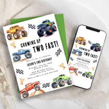 Zwei schnelle Monster Trucks 2. Geburtstag Party