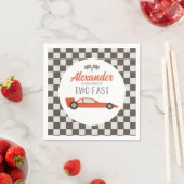 Zwei schnelle Red Race Car Geburtstag Napkins Serviette (Beispiel)