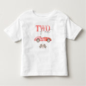 ZWEI Schnelle Red Race Car Geburtstag T - Shirt (Vorderseite)