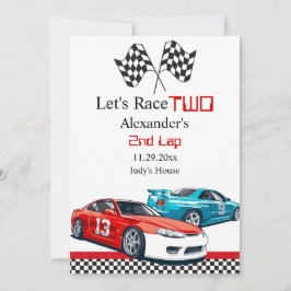 Zwei schnelle Red Race Cars Save the Date