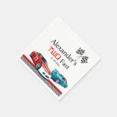 Zwei schnelle Red Race Cars Serviette (Ecke)