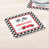 Zwei schnelle Red Retro Rennwagen Thema Junge Gebu Untersetzer (angewinkelt)