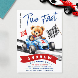 Zwei schnelle Rennwagen am 2. Geburtstag Einladung