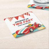Zwei schnelle Rennwagen am 2. Geburtstag Rechteckiger Pappuntersetzer (angewinkelt)