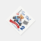 Zwei schnelle Rennwagen am 2. Geburtstag Serviette (Ecke)