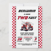 Zwei schnelle Rennwagen Geburtstagsparty Einladung (Vorderseite)