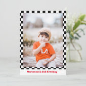 Zwei schnelle Rennwagen Junge 2. Geburtstag Party Einladung (Stehend Vorderseite)