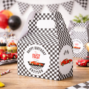 Zwei schnelle Rennwagen Junge 2. Geburtstagsfeier Geschenkschachtel