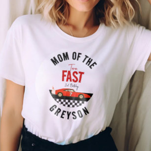 Zwei schnelle Rennwagen Junge 2. Geburtstagsfeier T-Shirt