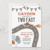Zwei schnelle Rennwagen zum Geburtstag Einladung (Vorderseite)
