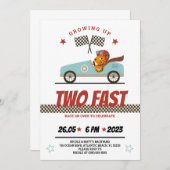 Zwei schnelle Rennwagen zum Geburtstag Einladung (Vorne/Hinten)