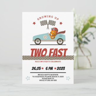 Zwei schnelle Rennwagen zum Geburtstag Einladung