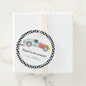 Zwei schnelle Rennwagen zum Geburtstag Geschenkanhänger (Beispiel)