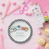 Zwei schnelle Rennwagen zum Geburtstag Pappteller (Party)