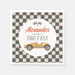Zwei schnelle Rennwagen zum Geburtstag Serviette