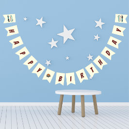 Zwei schnelle Retro-Rennwagen am zweiten Geburtsta Wimpelkette