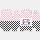 Zwei schnelle, rosa Rennwagen am zweiten Geburtsta Geschenkschachtel (Ungeklappt)