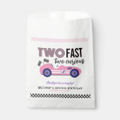 Zwei schnelle, rosa Rennwagen am zweiten Geburtsta Geschenktütchen (Vorderseite)