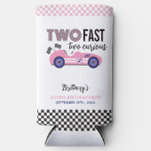 Zwei schnelle, rosa Rennwagen am zweiten Geburtsta Selters Dosenkühler (Vorderseite)