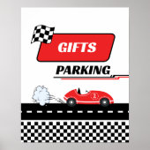 Zwei schnelle rote Rennwagen Geburtstagsgeschenke  Poster (Vorne)