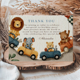 Zwei schnelle Safari-Tiere am 2. Geburtstag Dankeskarte