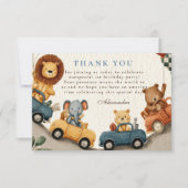 Zwei schnelle Safari-Tiere am 2. Geburtstag Dankeskarte (Vorderseite)