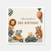 Zwei schnelle Safari-Tiere am 2. Geburtstag Serviette (Vorderseite)