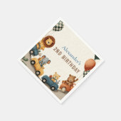 Zwei schnelle Safari-Tiere am 2. Geburtstag Serviette (Ecke)