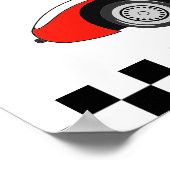 Zwei schnelle Vintage Rennwagen Geburtstag Pit Sto Poster (Ecke)