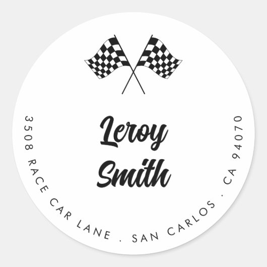 Zwei schnelle Vintage Rennwagen Geburtstag Rücksen Runder Aufkleber (Vorderseite)