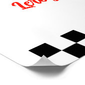 Zwei schnelle Vintage Rennwagen Geburtstag Willkom Poster (Ecke)