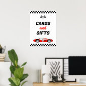 Zwei schnelle Vintage Rennwagen Geburtstagskarten Poster (Heimbüro)