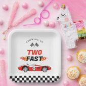 Zwei schnelle Vintage Rennwagen Junge Geburtstag Pappteller (Party)
