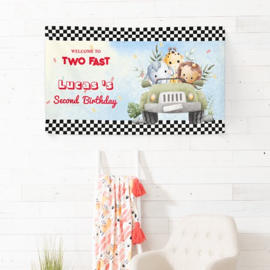 Zwei Schnelle Wildcupjungle Race Auto 2. HBD Party Banner (Insitu)