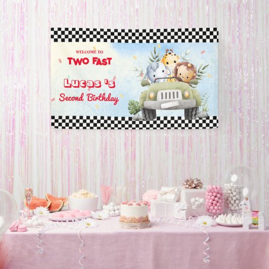 Zwei Schnelle Wildcupjungle Race Auto 2. HBD Party Banner (Party)