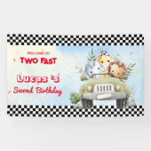 Zwei Schnelle Wildcupjungle Race Auto 2. HBD Party Banner (Horizontal)