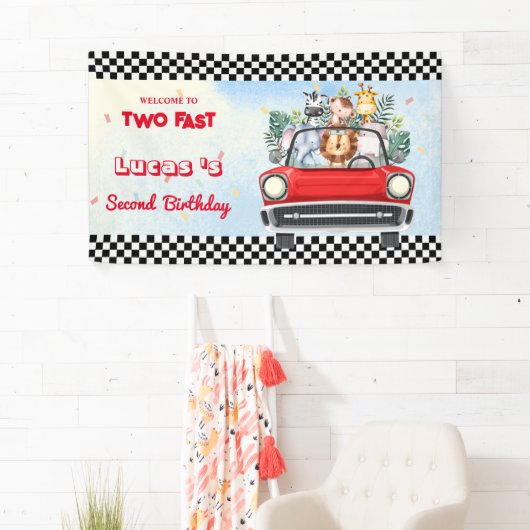 Zwei Schnelle Wildcupjungle Race Auto 2. HBD Party Banner (Insitu)