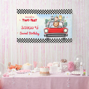 Zwei Schnelle Wildcupjungle Race Auto 2. HBD Party Banner