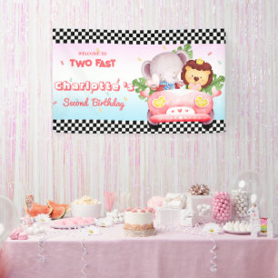 Zwei schnelle Wildtier Dschungel Race Auto 2. HBD Banner