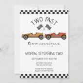 Zwei schnelle zwei kuriose Rennwagen am zweiten Ge Einladung (Vorderseite)