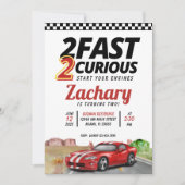 Zwei schnelle zwei neugierige Vintage Geburtstage Einladung (Vorderseite)