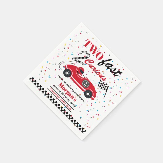 Zwei schnelle, zweitkuriose Red Sports Car zum zwe Serviette (Ecke)