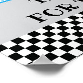 Zwei schnelles 2-Racecar Geburtstagszeichen Poster (Ecke)