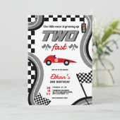 Zwei schnelllebige Rennpferde zum coolen 2. Geburt Einladung (Stehend Vorderseite)