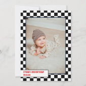 Zwei schnelllebige Rennpferde zum coolen 2. Geburt Einladung (Rückseite)