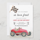 ZWEI Schnellrennen 2. Geburtstag Einladung (Vorderseite)