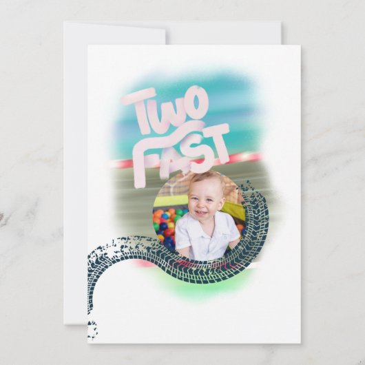 zwei Schnellzug-Foto Einladung (Rückseite)