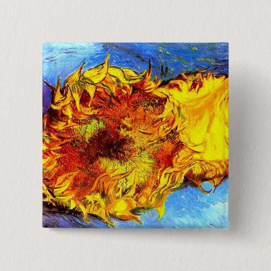 Zwei Schnittblumen Van Gogh Button (Vorderseite)