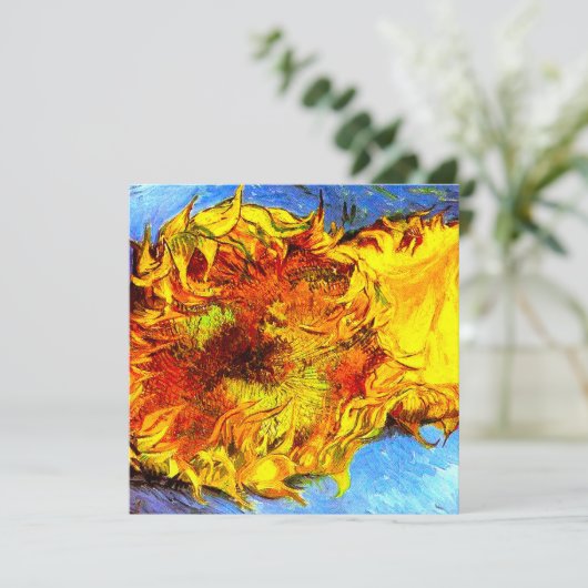 Zwei Schnittblumen Van Gogh Einladung (Stehend Vorderseite)